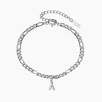 Pulseira de Tornozelo Figaro com Inicial Cravejada - Wulgor