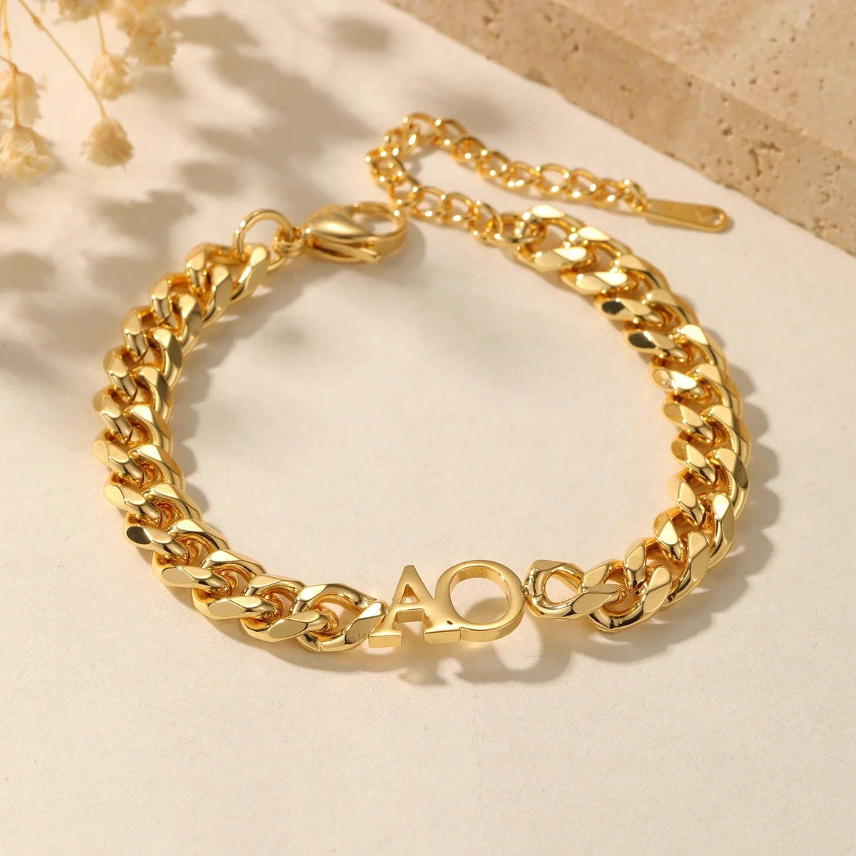 Pulseira Cuban Personalizada com Iniciais - Wulgor