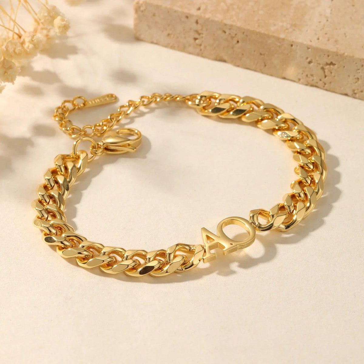 Pulseira Cuban Personalizada com Iniciais - Wulgor