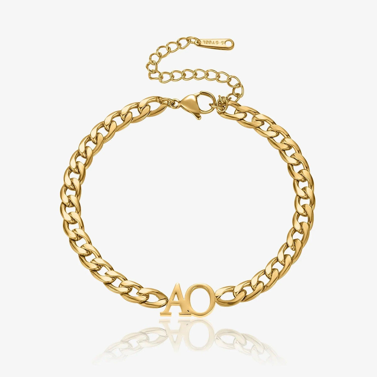 Pulseira Cuban Personalizada com Iniciais - Wulgor