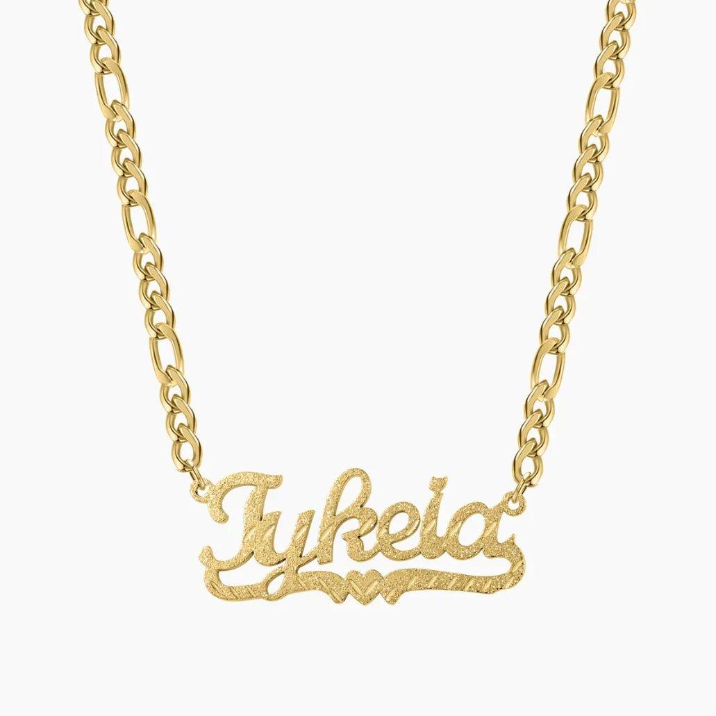 Colar infantil de coração com nome em corte diamante da Wulgor, com pingente de coração brilhante e design delicado para crianças.