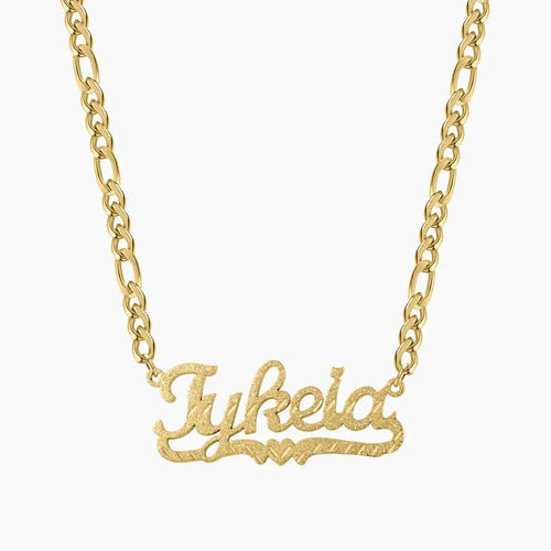 Colar infantil de coração com nome em corte diamante da Wulgor, com pingente de coração brilhante e design delicado para crianças.