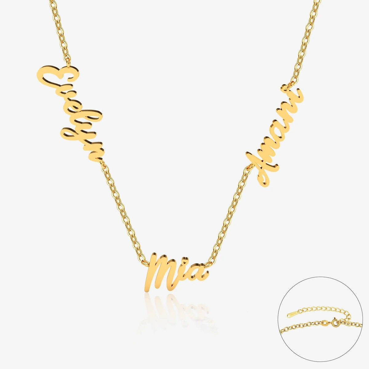 Colar Personalizado com Nomes da Família, Até 4 Nomes - Wulgor
