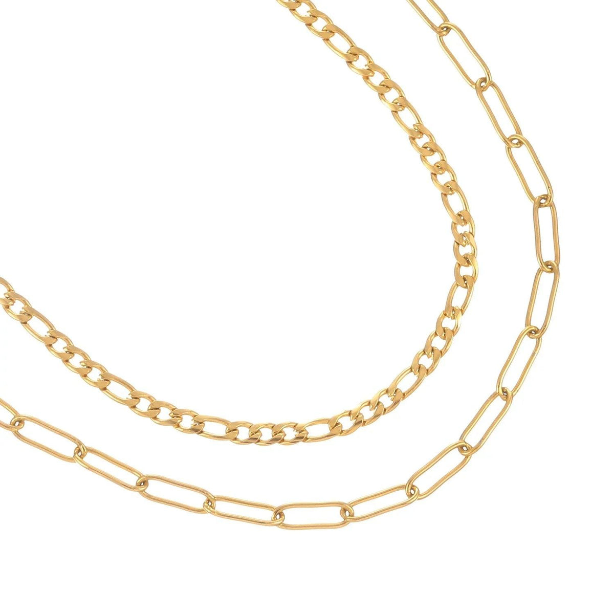 Conjunto de Pulseiras Paperclip e Figaro - Wulgor