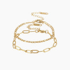 Conjunto de Pulseiras Paperclip e Figaro - Wulgor