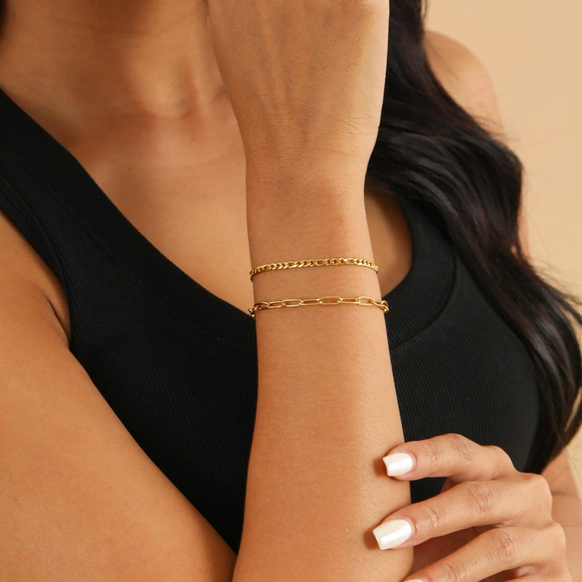 Conjunto de Pulseiras Paperclip e Figaro - Wulgor