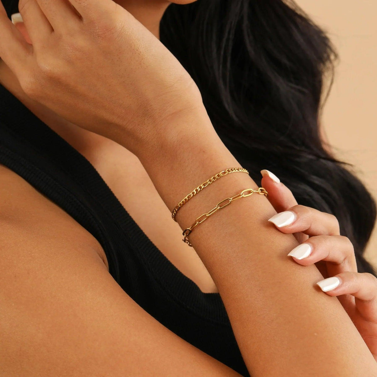 Conjunto de Pulseiras Paperclip e Figaro - Wulgor
