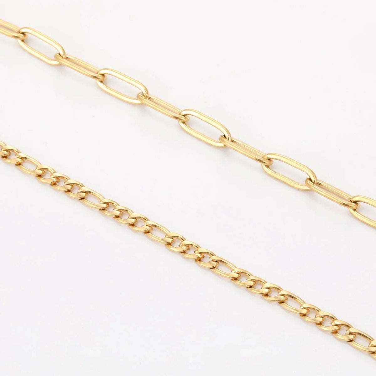 Conjunto de Pulseiras Paperclip e Figaro - Wulgor