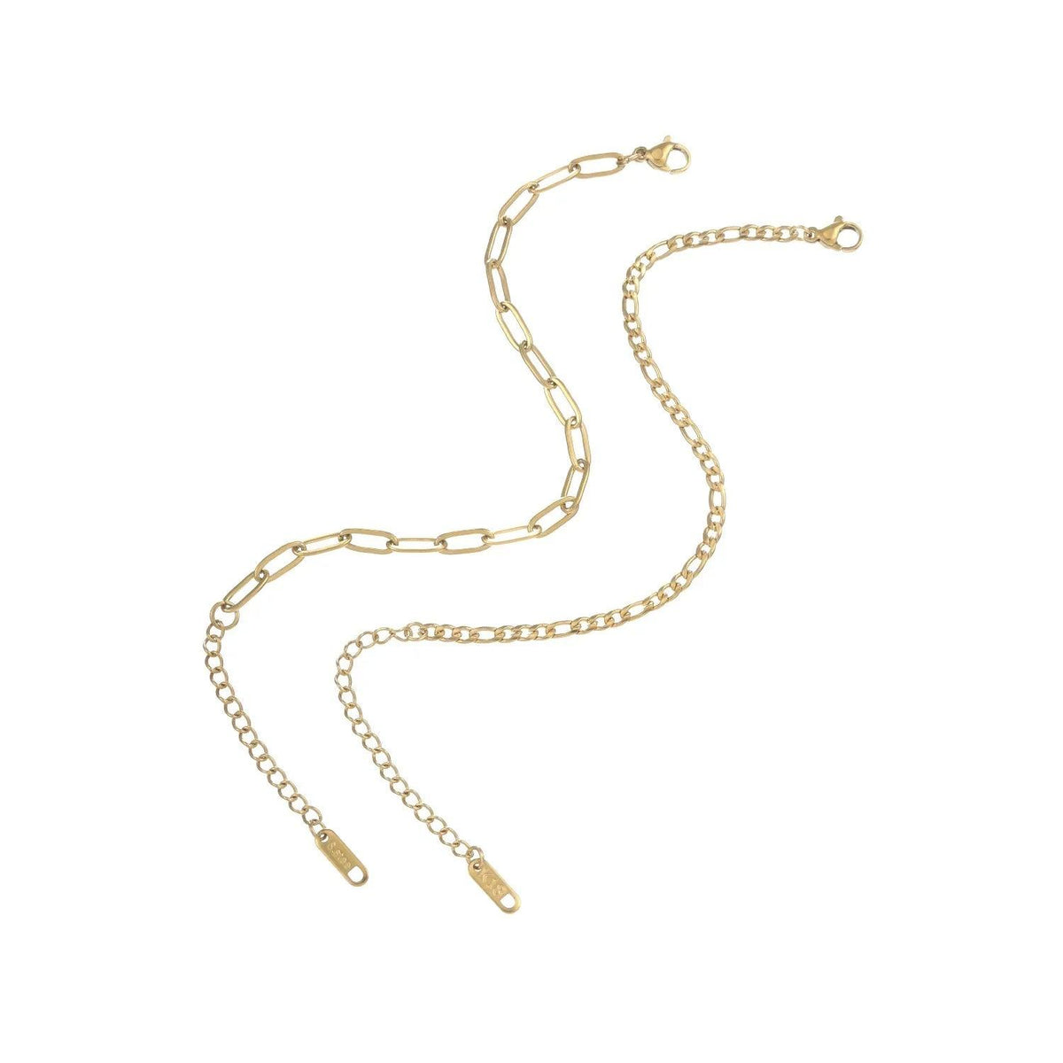 Conjunto de Pulseiras Paperclip e Figaro - Wulgor