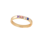 Princess-Cut Birthstone Band Ring