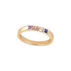Princess-Cut Birthstone Band Ring