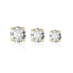 Brincos de Espiga Moissanite Corte Redondo - Wulgor