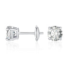 Brincos de Espiga Moissanite Corte Redondo - Wulgor