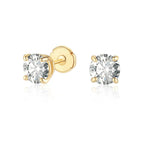 Brincos de Espiga Moissanite Corte Redondo - Wulgor