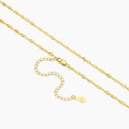 Colar de corrente Singapore de 2mm da Wulgor, joia com corrente fina, feita de metal brilhante, visível na imagem.