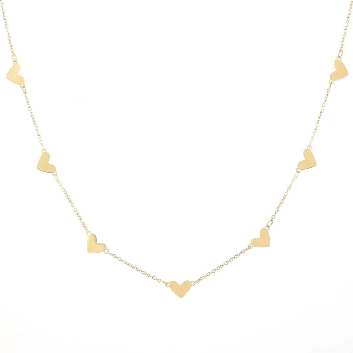 Colar de corações da marca Wulgor, com pingentes em forma de coração em uma corrente delicada.