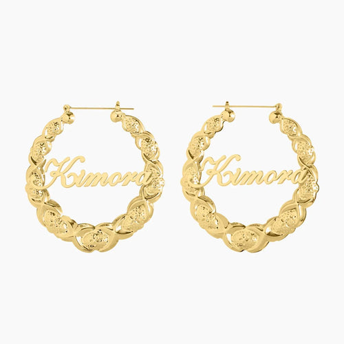 Argolas Bamboo XOXO Personalizadas com Nome - Wulgor