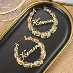Argolas Bamboo XOXO Personalizadas com Nome - Wulgor