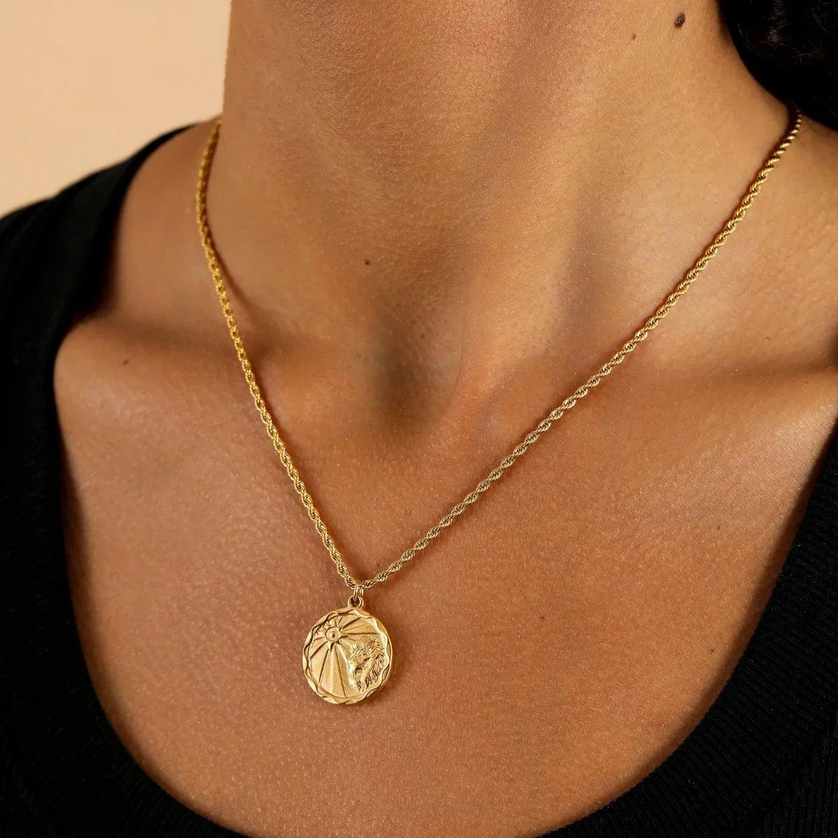 Colar Moeda Signo do Zodíaco em Corrente Rope - Wulgor