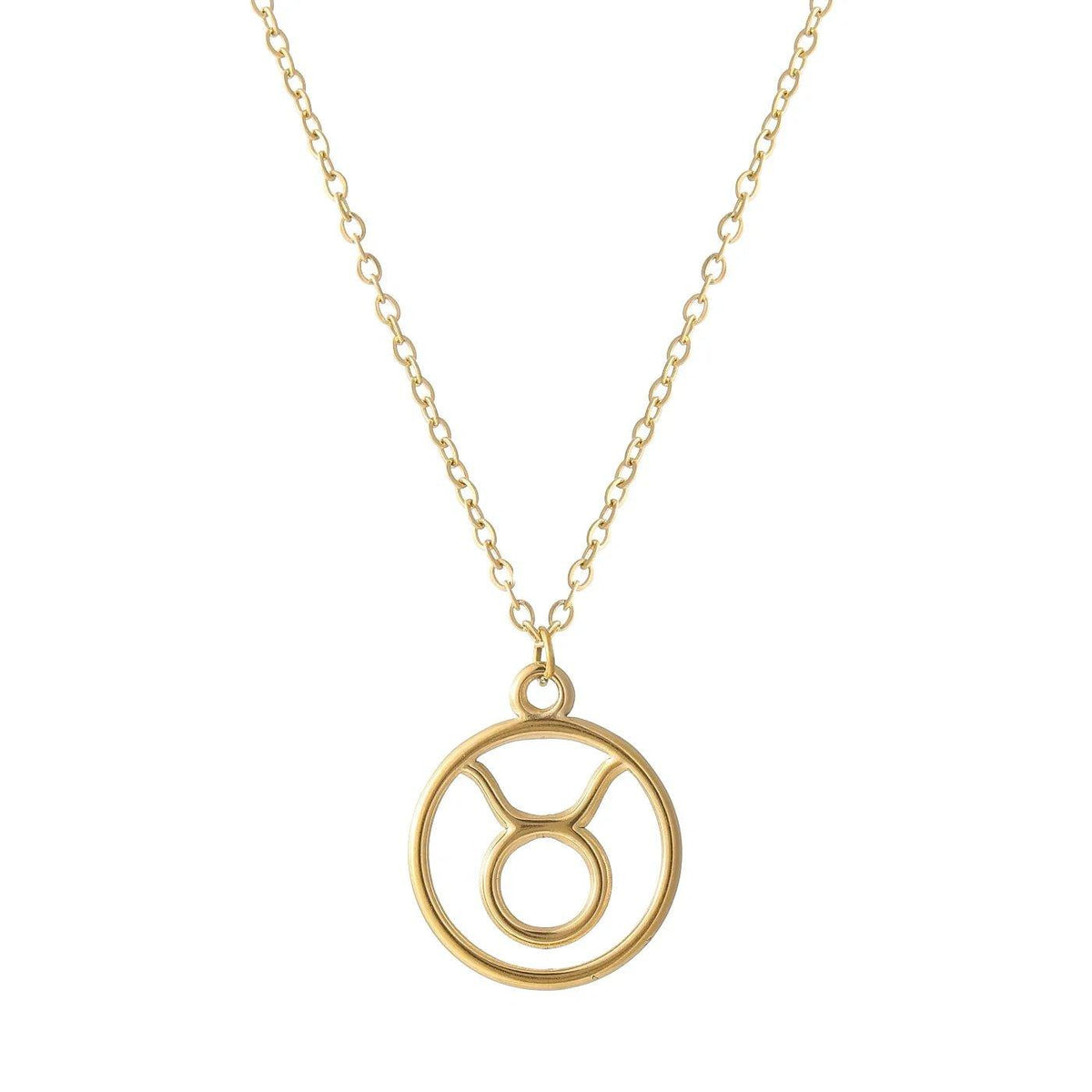Colar com pingente de signo zodiacal da marca Wulgor, com símbolo astrológico em metal, pendurado em corrente fina.